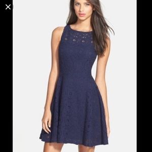 BB Dakota Cutout Navy Fit & Flare Dress 2
